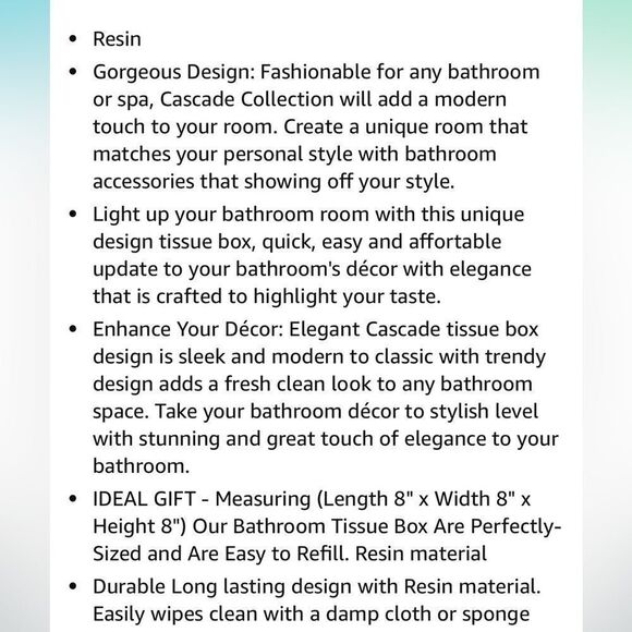 NEW Popular Bath Tissue Box Collection Kleenex Cover Resin - Picture 5 of 5